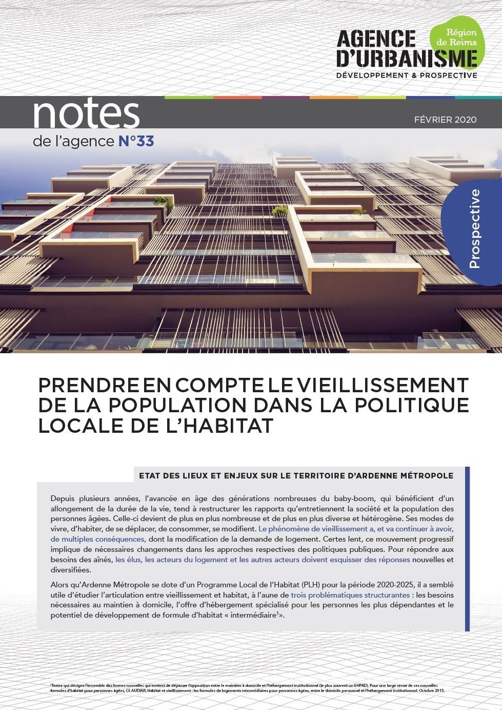 Note n°33 : Prendre en compte le Vieillissement de la population dans la politique locale de l'habitat
