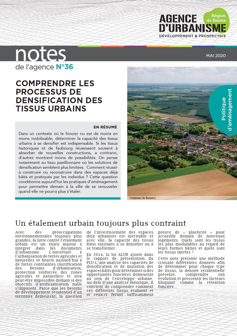 Note 36 : Comprendre les Processus de densification des tissus urbains