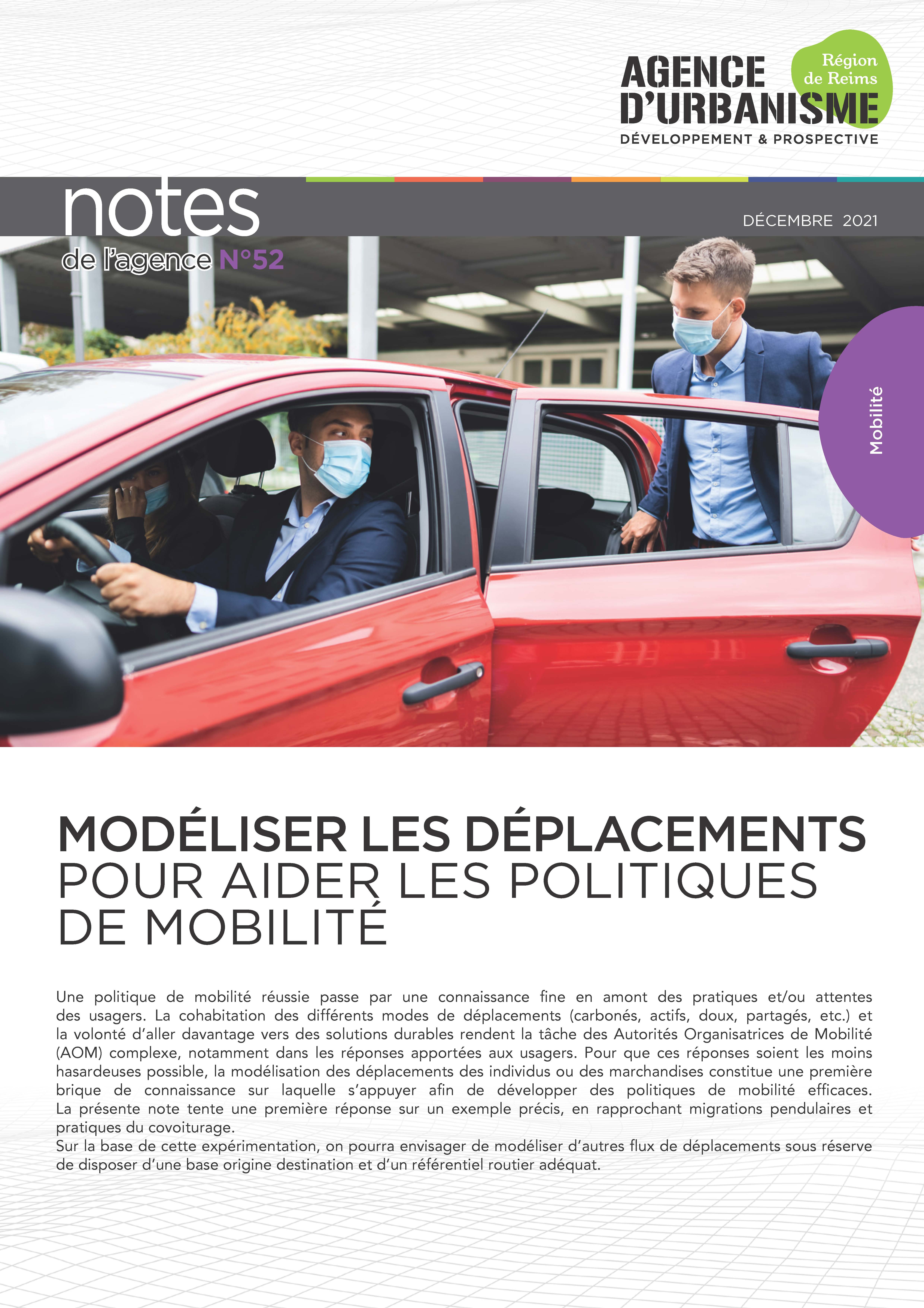 Note 52 : Modéliser les déplacements pour aider les politiques de mobilité