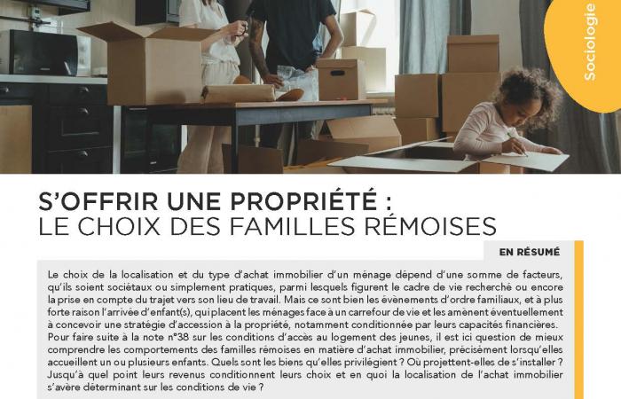 Note 44 : s'offrir une propriété, le choix des familles rémoises